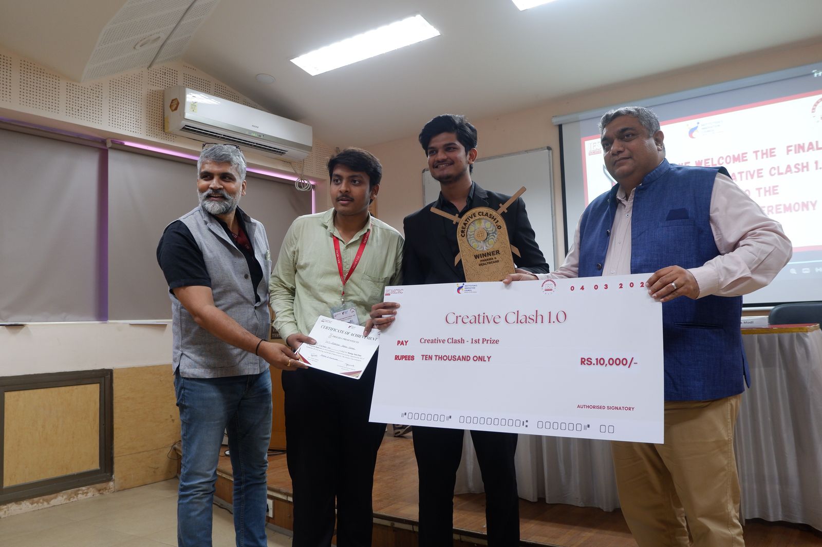 1st Prize at Creative Clash 1.0 – Innovation Meets Design